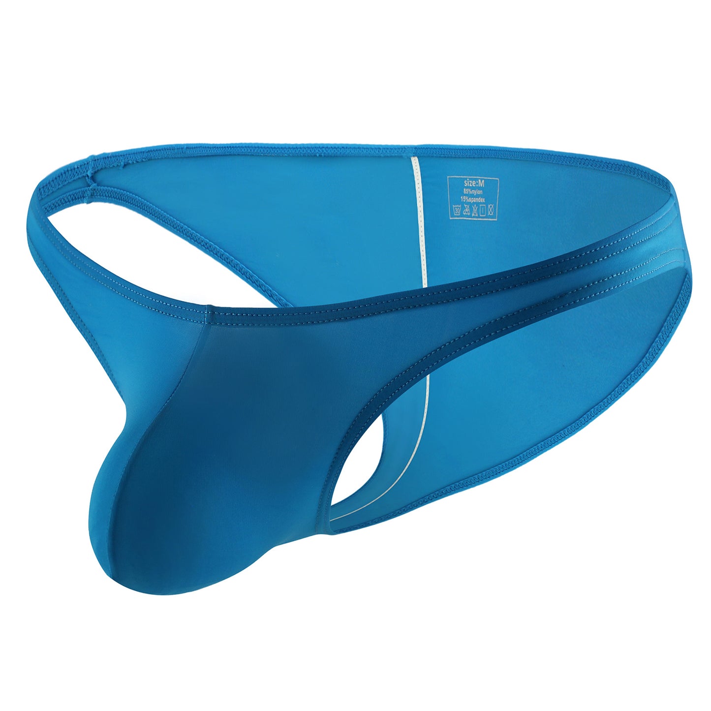 SEAKWE Men's Underwear Low Waist Ice Silk Ruched Back Tangas Sheer Bikini Briefs Underpants