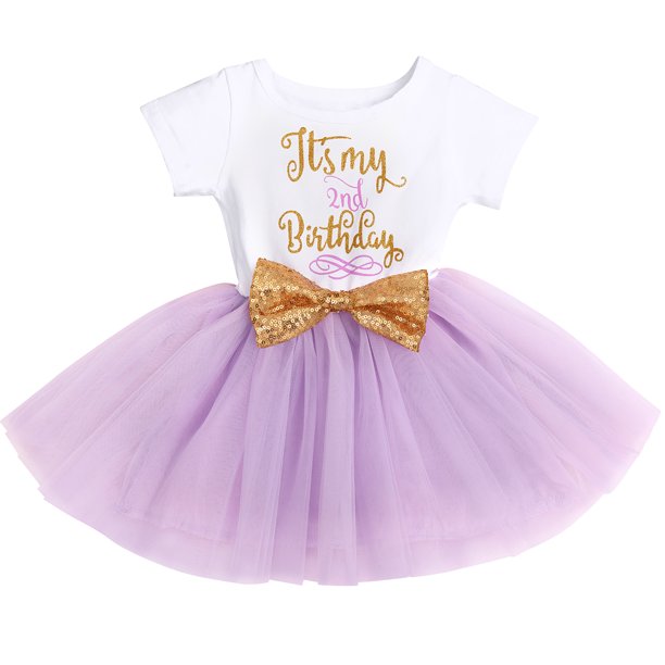 Baby Girls 1st Birthday Leisure Cake Smash Clothes, Short Shiny Letter Printed Sequin Bow Tulle Spliced Tutu Princess Dress