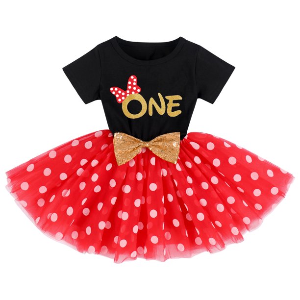 Baby Girls 1st Birthday Leisure Cake Smash Clothes, Short Shiny Letter Printed Sequin Bow Tulle Spliced Tutu Princess Dress