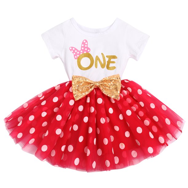 Baby Girls 1st Birthday Leisure Cake Smash Clothes, Short Shiny Letter Printed Sequin Bow Tulle Spliced Tutu Princess Dress