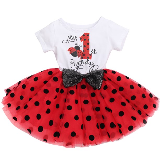 Baby Girls 1st Birthday Leisure Cake Smash Clothes, Short Shiny Letter Printed Sequin Bow Tulle Spliced Tutu Princess Dress