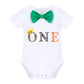 Baby Boys Wild One First Birthday Outfit, Bow Tie Romper, Suspenders, Short Pants & Headband Cake Smash Leisure Clothes Set, 4-Piece