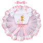 Baby Girls 1st Birthday Cake Smash Outfit Princess Romper + Tutu Skirt + Headband Clothes Set, 3-Piece