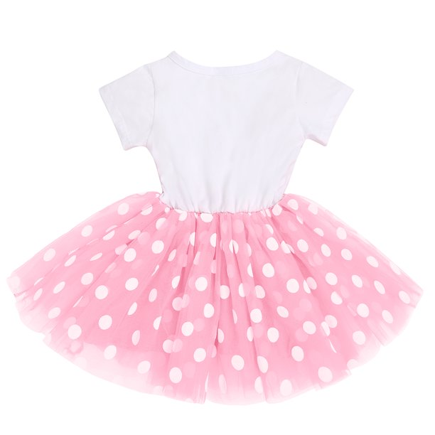 Baby Girls 1st Birthday Leisure Cake Smash Clothes, Short Shiny Letter Printed Sequin Bow Tulle Spliced Tutu Princess Dress