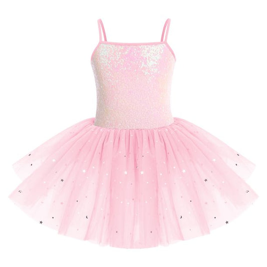 Kids baby girl ballet dancewear gymnastics outfits Sequins Camisole Ballet Dance Dress